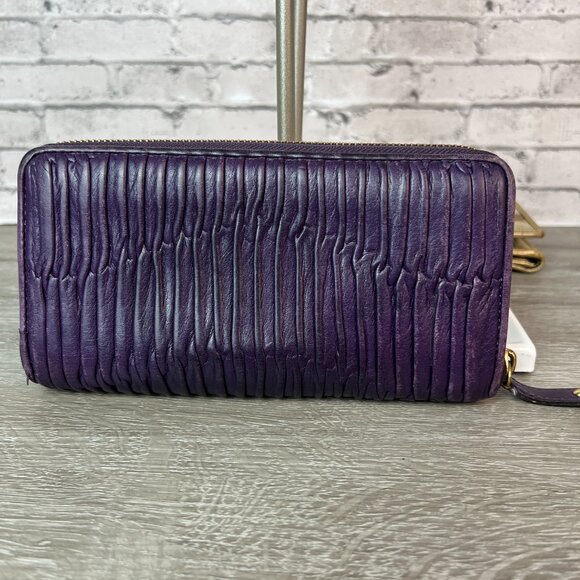 Rare Color Coach Madison Purple Gathered Leather Accordian Wallet 46481 - Picture 3 of 7